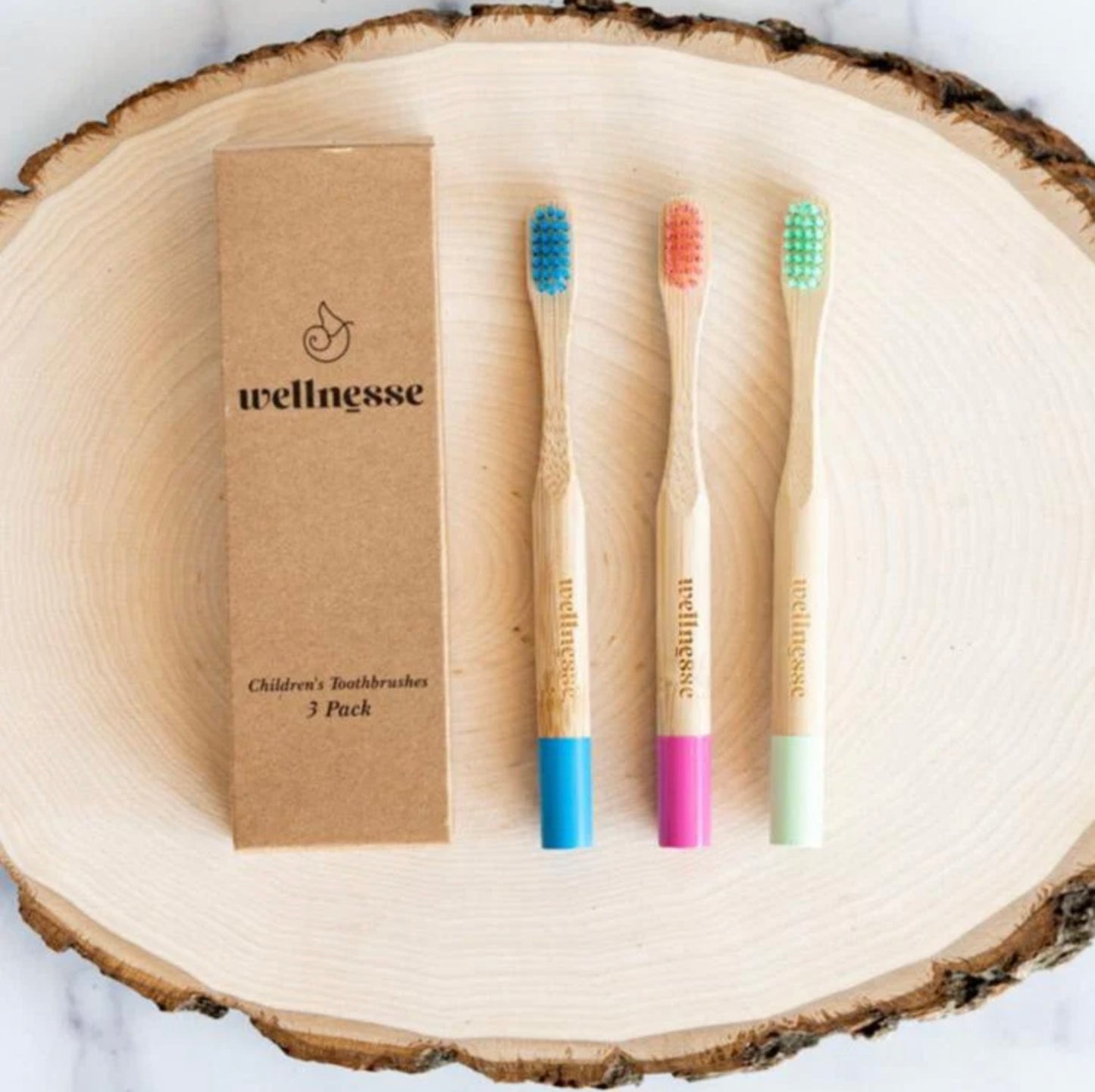 Children's Bamboo Toothbrushes - 3 Pack